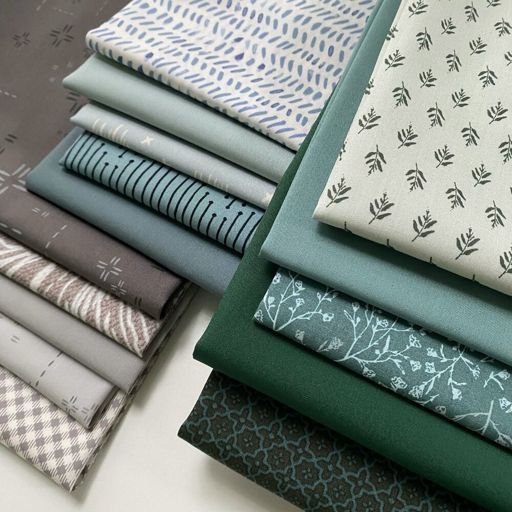 Cool as a Cucumber Curated Bundle | Blue Green Gray Fabrics | Various AGF Design